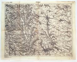 1907 Brezany Zone 8 Kol. XXXII., katonai térkép, 54x43 cm / 1907 Brezany Zone 8 Kol. XXXII., military map, 54x43 cm