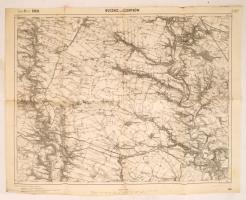 1905 Buczacz und Czotrów Zone 9 Kol. XXXIII., katonai térkép, 54x43 cm / 1905 Buczacz und Czotrów Zone 9 Kol. XXXIII., military map, 54x43 cm