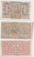 Olaszország 1914. 1L + 2L + 1939. 1L T:III,III- egyik ragasztott
Italy 1914. 1 Lira + 2 Lire + 1939....