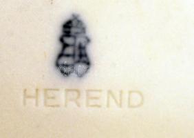 Herendi virágmintás tányér készlet (6db), kézzel festett, jelzett (cca 1920 koronás), hibátlan, d:25...