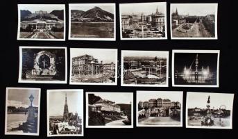 Korabeli fotók Bécs nevezetességeiről (Schönbrunn Kastély, Belvedere, Ringstrasse mit Parlament und Rathaus, Neue Burg, Oper, ect),13db, 9x7cm / Old photos of Viennas attractions,13 pieces 9x7cm