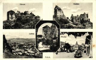 Fülek, Várrom, Fő utca / castle ruins, main street, automobile (EK)