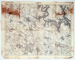 1913 Zaleszczki Zone 11 Kol. XXXIII., katonai térkép, 54x43 cm / 1913 Zaleszczki Zone 11 Kol. XXXIII., military map, 54x43 cm