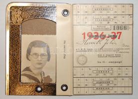 1936-37 Budapesti korcsolyázó egylet fényképes bérlet