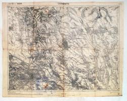 1907 Czernowitz 12 Kol. XXXIV., katonai térkép, 54x43 cm / 1907 Czernowitz Zone 12 Kol. XXXIV., military map, 54x43 cm