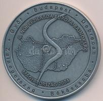 2004. "6. Női Kézilabda Európa Bajnokság" ezüstözött Br emlékérem (60mm) T:2