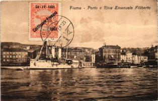 Fiume, Porto e Riva Emanuele Filiberto / port, steamship