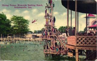 Indianapolis, Indiana; Diving Tower, Riverside Bathing Beach (EB)