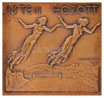 Beck Ötvös Fülöp (1873-1945) 1930. "Buda-Pest / Isten hozott" Br plakett (64x68mm) T:2