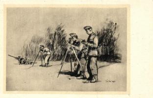 Korai Rákosi propaganda / Hungarian soldiers from the Rákosi era, artist signed (non PC) - 24 old po...