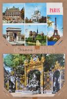 Régi dombornyomott képeslapalbum 296 db modern külföldi városképes lappal (21 cm x 27 cm) / Old embo...