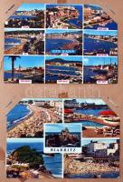 Régi dombornyomott képeslapalbum 296 db modern külföldi városképes lappal (21 cm x 27 cm) / Old embo...