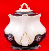 Zsolnay Pompadour II. porcelán teás készlet, kézzel festett, jelzett, hibátlan, eredeti dobozában, ö...