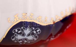 Zsolnay Pompadour II. porcelán teás készlet, kézzel festett, jelzett, hibátlan, eredeti dobozában, ö...