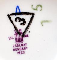 Zsolnay Pompadour II. porcelán teás készlet, kézzel festett, jelzett, hibátlan, eredeti dobozában, ö...