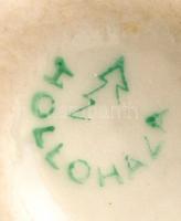 Hollóházi mini tejkiöntő pár, hibátlan, kopott aranyozással, jelzett, m: 2,5 cm