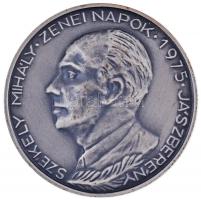 1975. "Székely Mihály Zenei Napok Jászberény" ezüstözött Br plakett tokban (60mm) T:2