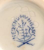 Herendi Viktória mintás kis füles váza, kézzel festett, jelzett, hibátlan, m:9 cm