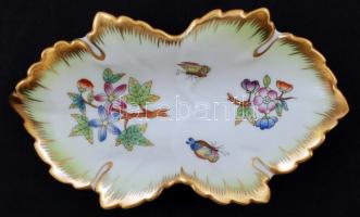 Herendi Viktória mintás tálka, kézzel festett, jelzett, hibátlan, 14×8 cm