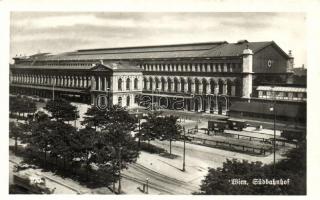 Vienna, Wien - 5 unused town-view postcards from the 1940s (Stadtpark, Südbahnhof, Donaukanal, Rathaus)