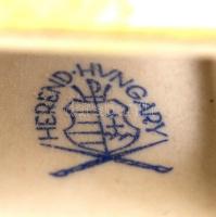 Herendi Viktória mintás gyufatartó, kézzel festett, jelzett, hibátlan, m:6 cm