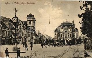 Kassa, Velká ulica s hodinami / clock, street (Rb)