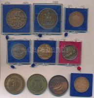 10db-os vegyes magyar Br emlékérem tétel, közte "Magyar Vasút 150 éve Európában", "10...