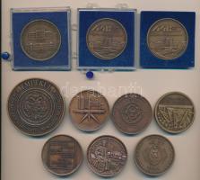 10db-os vegyes magyar Br emlékérem tétel, közte "Széchenyi István - MHB", "József Att...