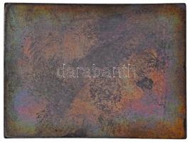 ~1970-1980. "Vörös Meteor - 10 év" zománcozott fém emlékplakett tokban (71x53mm) T:2