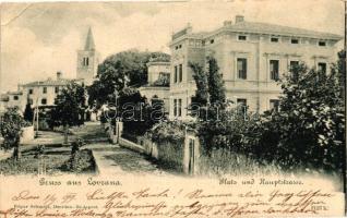 1899 Lovrana, Lovran; tér és Fő utca / Square and main street (EB)