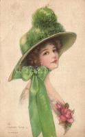 Clarice, lady in green, Paul Heckscher No. 1010/6. s: J. Knowles Hare (b)