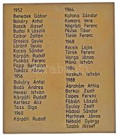 1988. "Olimpiai bajnokaink 1952-1988 BHSE (Budapesti Honvéd Egyesület)" Br emlékplakett há...