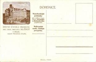 Czech folklore, 'Palác Koruna' advertisement on the back side, artist signed