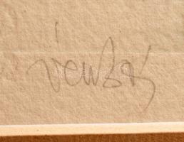 Vén Zoltán (1941-): Ex libris. Színes rézkarc, papír, jelzett, paszpartuban, 14×6 cm