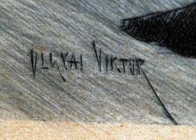 Olgyai Viktor (1870-1929): Téli út. Rézkarc, papír, jelzett a karcon, paszpartuban, A Művészet műmel...