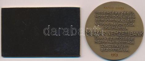 1969. "Magyar Nemzeti Bank / Megemlékezésül hosszú időn át végzett jó munkájáért, nyugdíjba von...