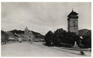 Rozsnyó, Rákóczi őrtorony, Franciska-szobor, barátok templom / main square