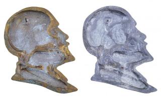 DN 2db falra tehető Lenin fej, réz és ón T:2-