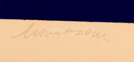 Marosán Gyula (1915-2003): Formák. Linómetszet 50/8, papír, jelzett, üvegezett kertben, 23×31 cm