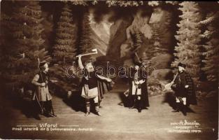 Viforul, piesa istorica de B Delavrancea - Romanian drama postcard series of 19 unused cards (no. 6 ...
