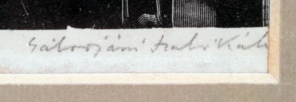 Gáborjáni Szabó Kálmán (1897-1955): Isten tisztelet. Fametszet, papír, jelzett
21x16 cm