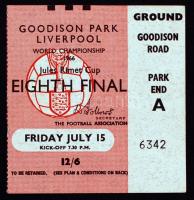 1966 A világbajnokság legendás 3:1-es, magyar-brazil labdarúgómeccs belépőjegye / 1966 Entry ticket ...