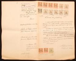 cca 1880-1910 5 db klf okmánybélyeges okmány, marhalevél