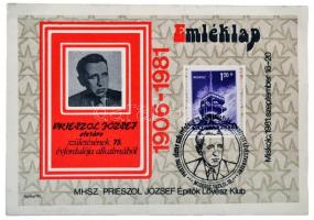 1981. "MHSZ. Prieszol József Építők Lövész Klub Miskolc" jelzett Hollóházi porcelán plaket...