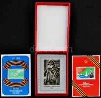 1984. "Szeged - Odessza" fém emlékérem tokban, naptárral (90x65mm) T:2