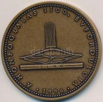 1996. "A Honfoglalás 1100. évfordulója" Br emlékérem dísztokban (50mm) T:1