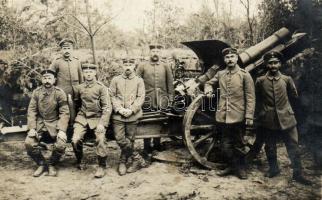 WWI Military, soldier with cannon, photo