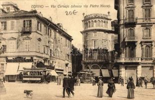 Torino, Via Cernaja, Hotel Fiorina, Hotel Savoia, trams (Rb)