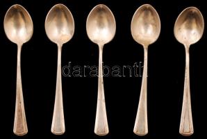 cca 1900 Ezüst mokkás / fűszeres kanál 5 db / Silver small spoons 5 pieces 51g