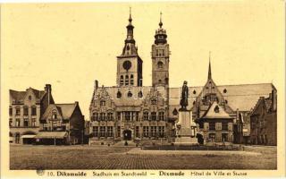 Diksmuide, Dixmude; Town hall and statue